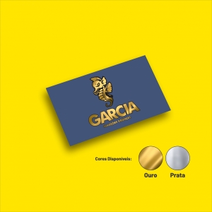 Cartão de Visita Couchê 300g com Hotstamping